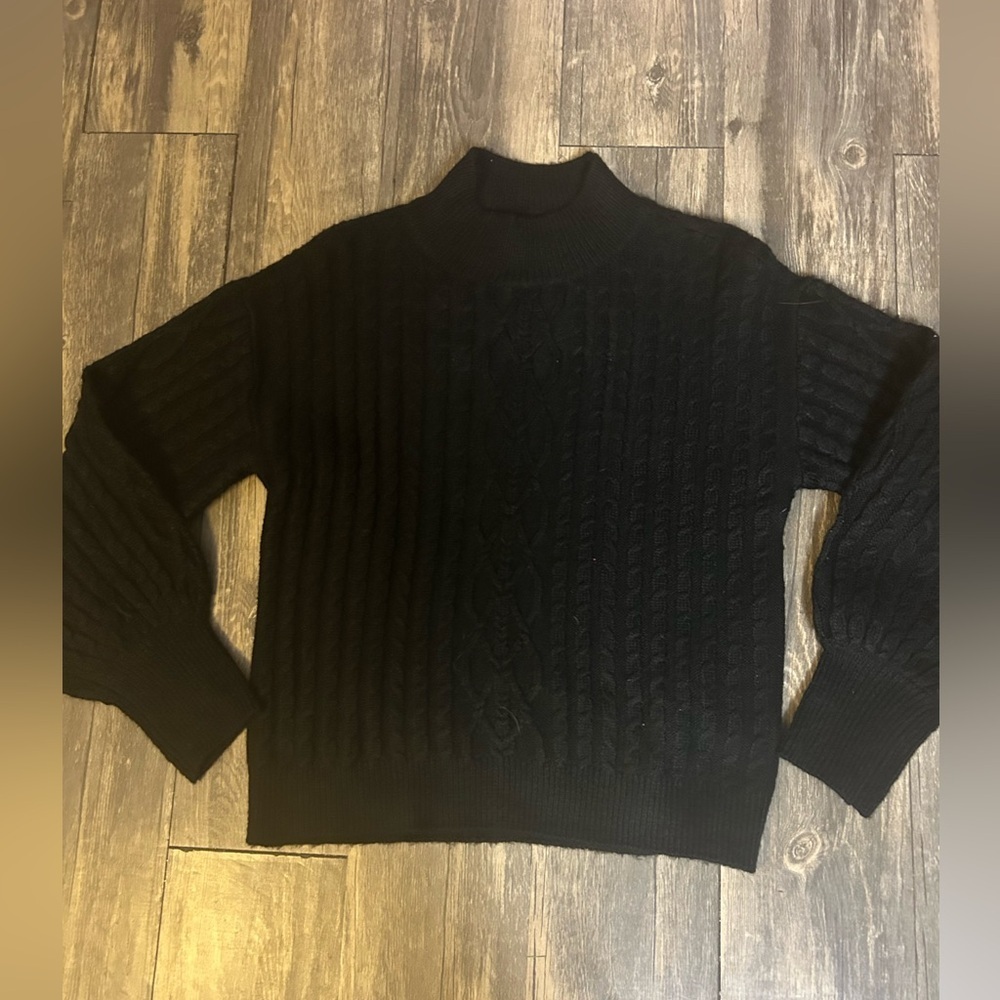 Vince Camuto Women's Mock Neck Cable Knit Pullover Sweater